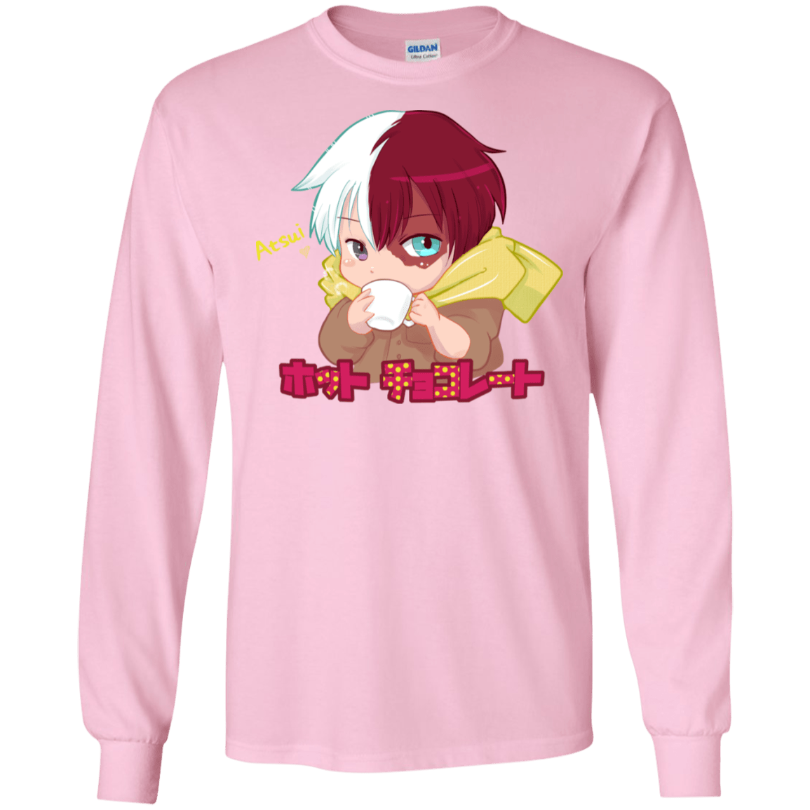 T-Shirts Light Pink / S Hotto Chokoretto Men's Long Sleeve T-Shirt