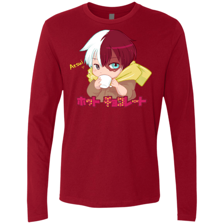 T-Shirts Cardinal / S Hotto Chokoretto Men's Premium Long Sleeve