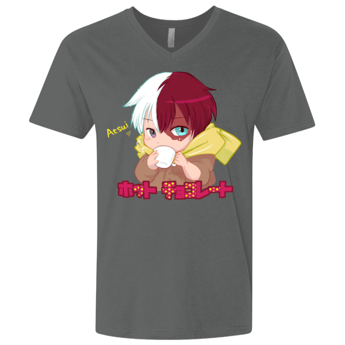 T-Shirts Heavy Metal / X-Small Hotto Chokoretto Men's Premium V-Neck