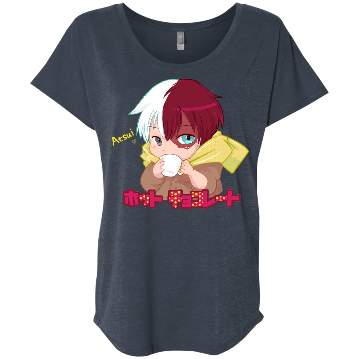 T-Shirts Vintage Navy / X-Small Hotto Chokoretto Triblend Dolman Sleeve