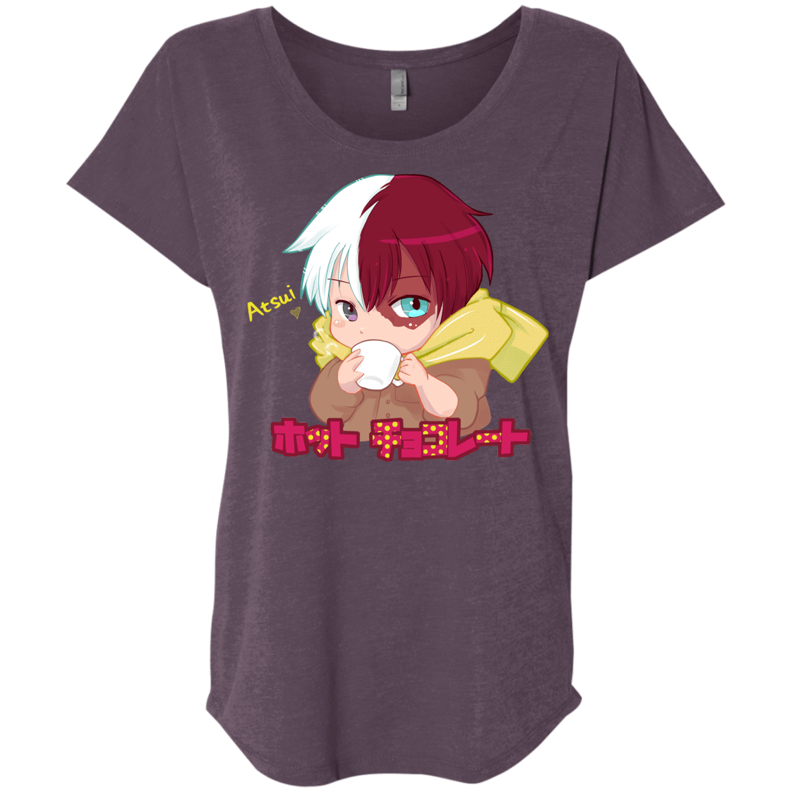 T-Shirts Vintage Purple / X-Small Hotto Chokoretto Triblend Dolman Sleeve