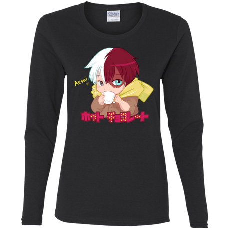 T-Shirts Black / S Hotto Chokoretto Women's Long Sleeve T-Shirt