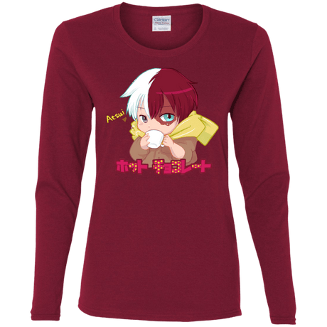 T-Shirts Cardinal / S Hotto Chokoretto Women's Long Sleeve T-Shirt