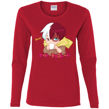 T-Shirts Red / S Hotto Chokoretto Women's Long Sleeve T-Shirt