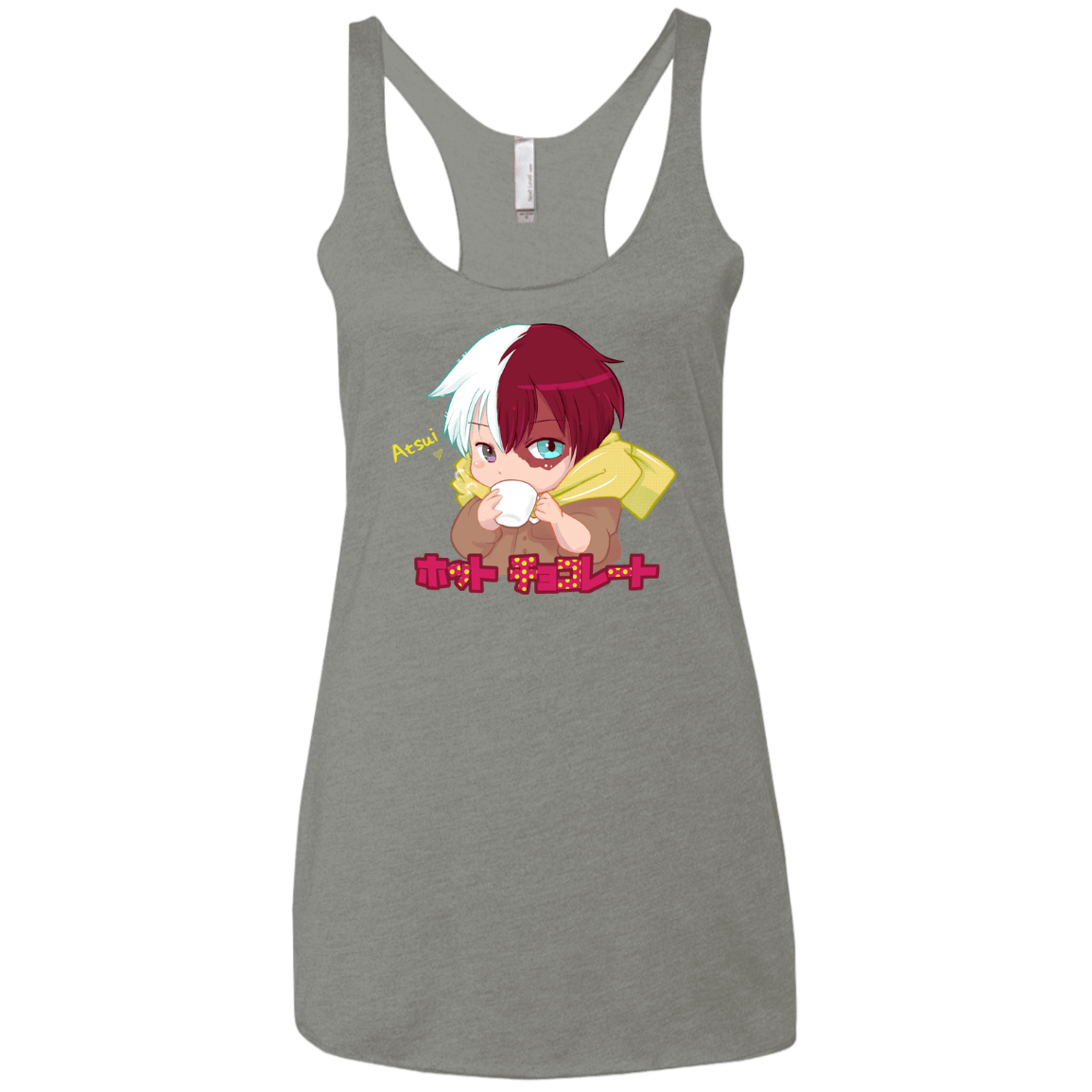 T-Shirts Venetian Grey / X-Small Hotto Chokoretto Women's Triblend Racerback Tank