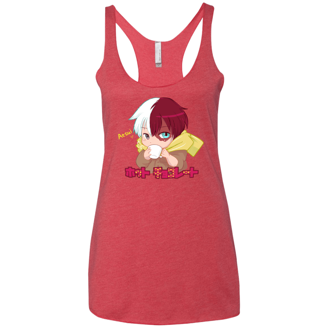 T-Shirts Vintage Red / X-Small Hotto Chokoretto Women's Triblend Racerback Tank