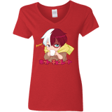 T-Shirts Red / S Hotto Chokoretto Women's V-Neck T-Shirt