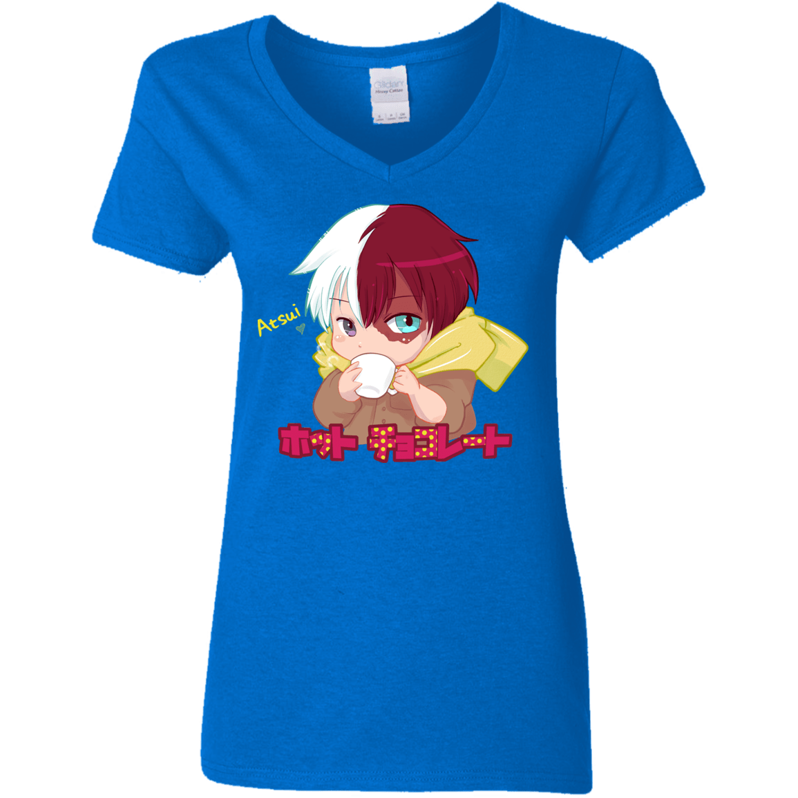 T-Shirts Royal / S Hotto Chokoretto Women's V-Neck T-Shirt