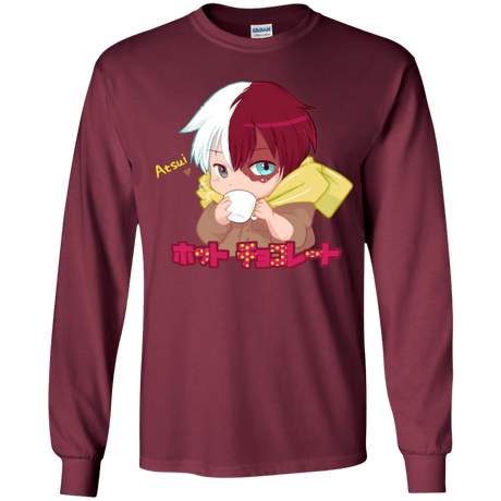 T-Shirts Maroon / YS Hotto Chokoretto Youth Long Sleeve T-Shirt