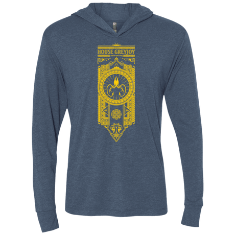 T-Shirts Indigo / X-Small House Greyjoy Triblend Long Sleeve Hoodie Tee