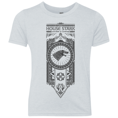 T-Shirts Heather White / YXS House Stark Black Youth Triblend T-Shirt