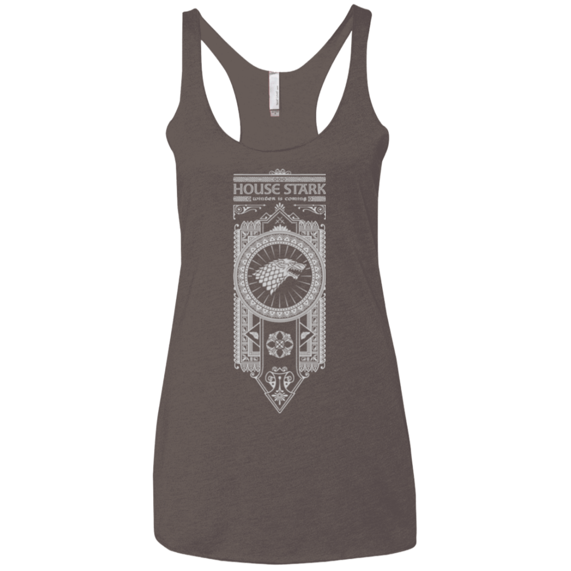 T-Shirts Macchiato / X-Small House Stark White Women's Triblend Racerback Tank