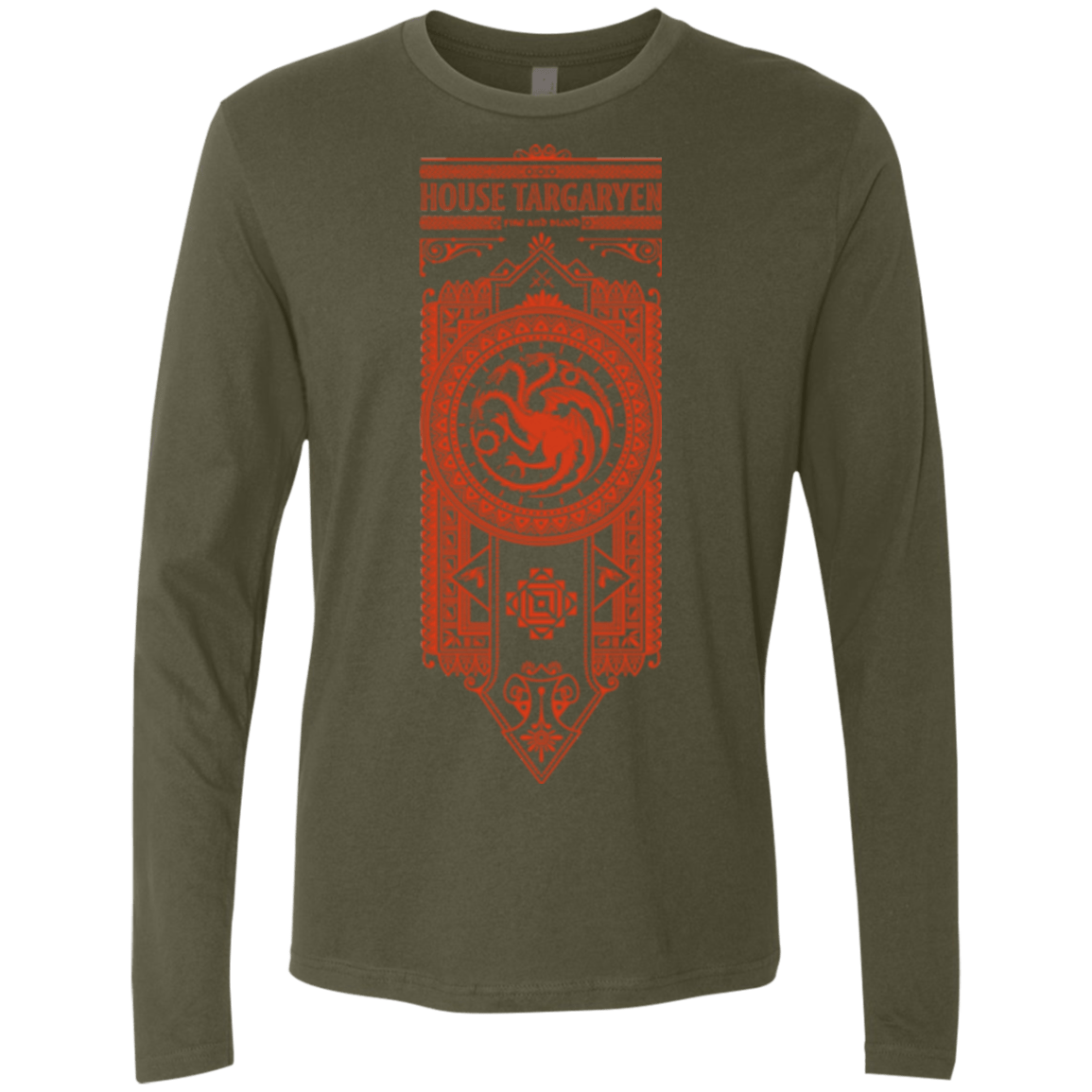 T-Shirts Military Green / Small House Targaryen Men's Premium Long Sleeve