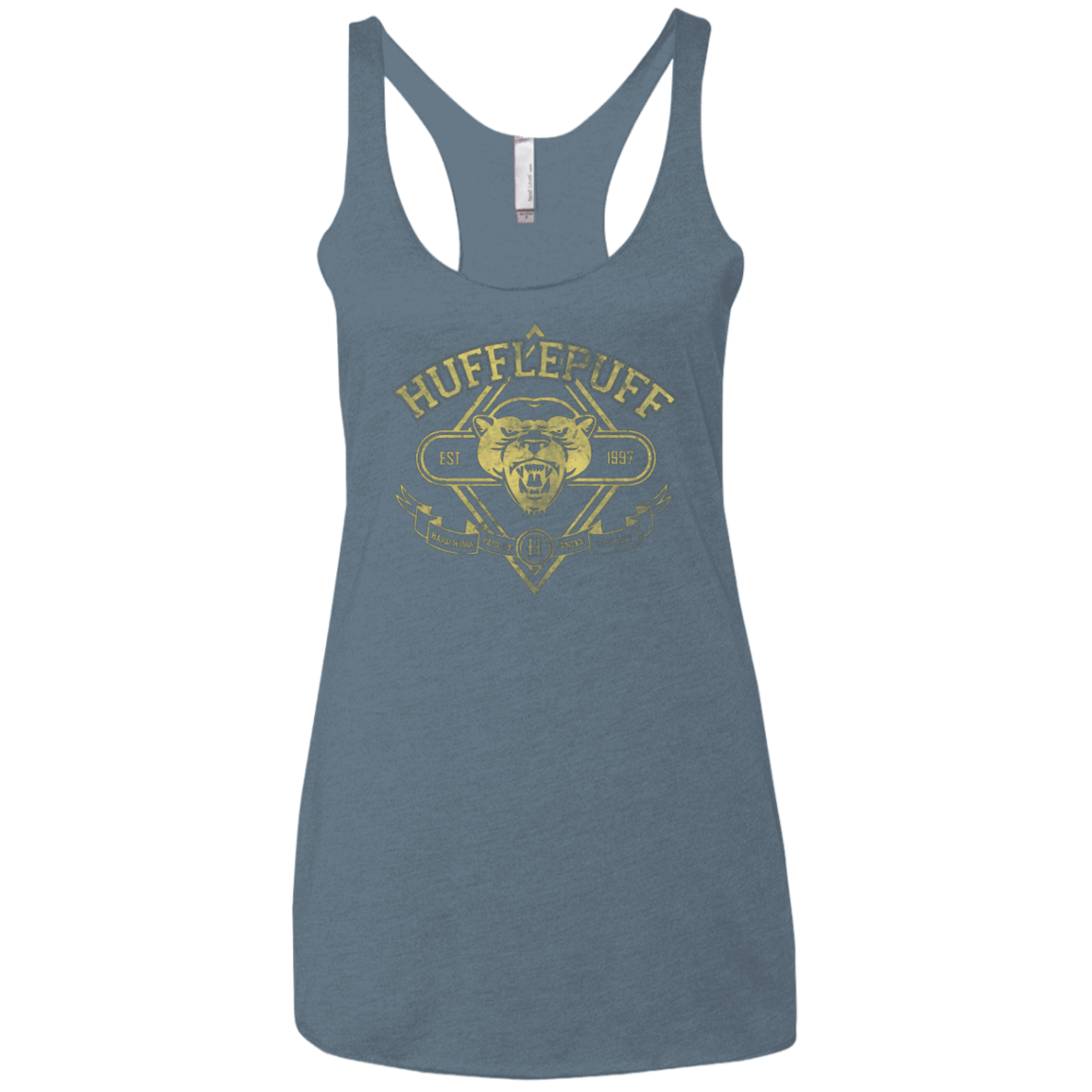 T-Shirts Indigo / X-Small HUFFLEPUFF Women's Triblend Racerback Tank