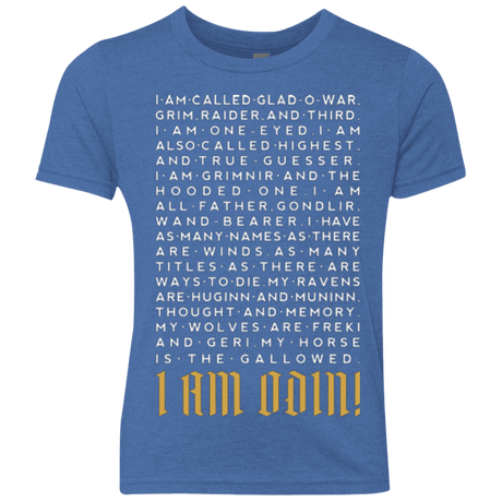 T-Shirts Vintage Royal / YXS I am Odin Youth Triblend T-Shirt