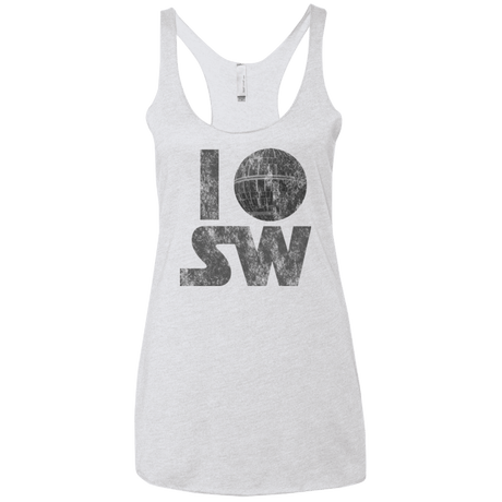 T-Shirts Heather White / X-Small I Deathstar SW Women's Triblend Racerback Tank