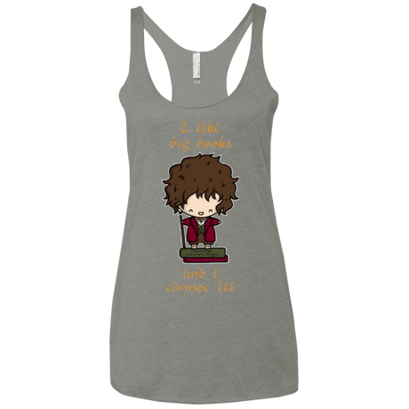 T-Shirts Venetian Grey / X-Small I Like Big Books Women's Triblend Racerback Tank