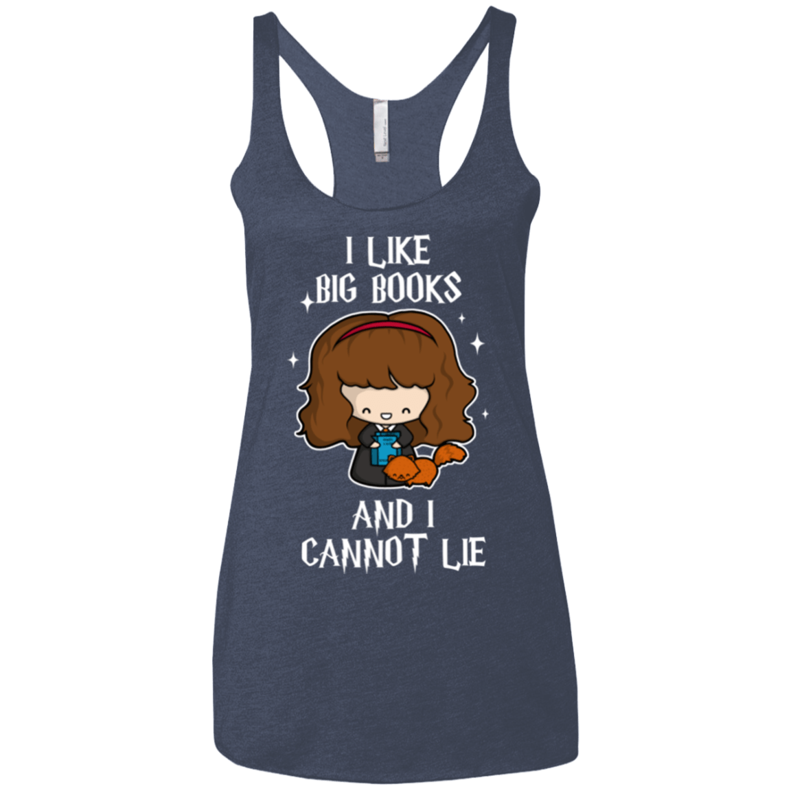 T-Shirts Vintage Navy / X-Small I Like Big Books Women's Triblend Racerback Tank