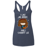 T-Shirts Vintage Navy / X-Small I Like Big Books Women's Triblend Racerback Tank