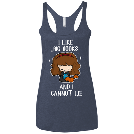 T-Shirts Vintage Navy / X-Small I Like Big Books Women's Triblend Racerback Tank