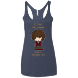 T-Shirts Vintage Navy / X-Small I Like Big Books Women's Triblend Racerback Tank