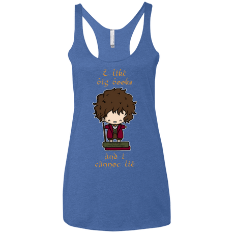 T-Shirts Vintage Royal / X-Small I Like Big Books Women's Triblend Racerback Tank