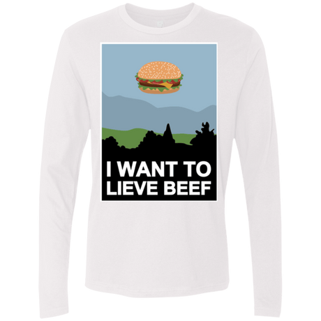 T-Shirts White / Small I want to lieve beef Men's Premium Long Sleeve
