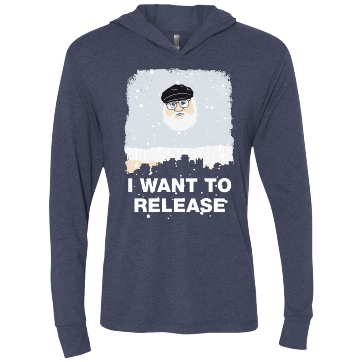 T-Shirts Vintage Navy / X-Small I Want to Release Triblend Long Sleeve Hoodie Tee