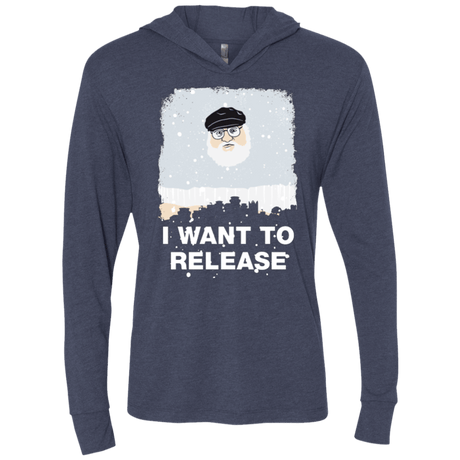 T-Shirts Vintage Navy / X-Small I Want to Release Triblend Long Sleeve Hoodie Tee
