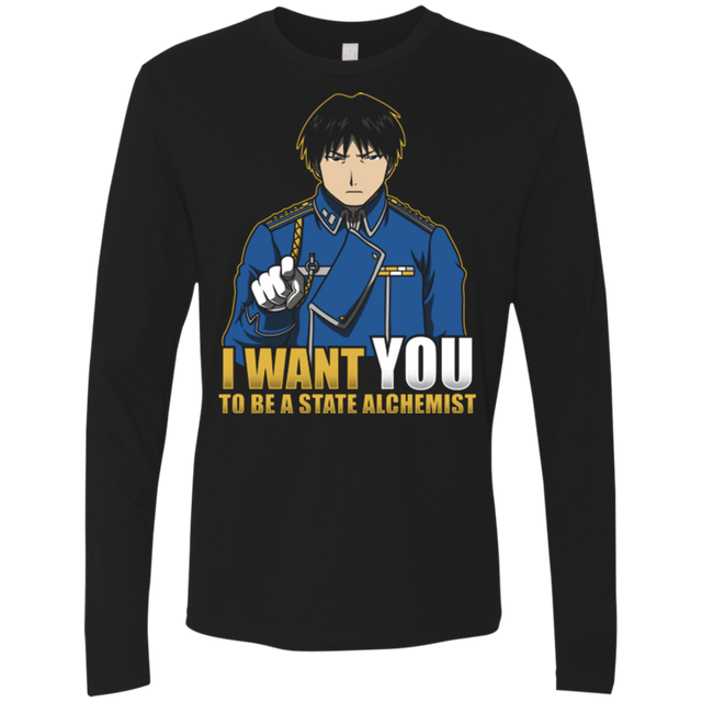 T-Shirts Black / Small I Want You To Be A State Alchemist Men's Premium Long Sleeve