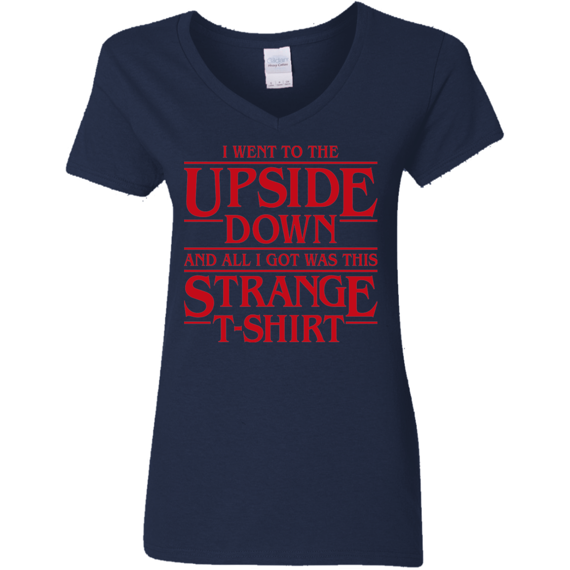 T-Shirts Navy / S I Went to the Upside Down Women's V-Neck T-Shirt