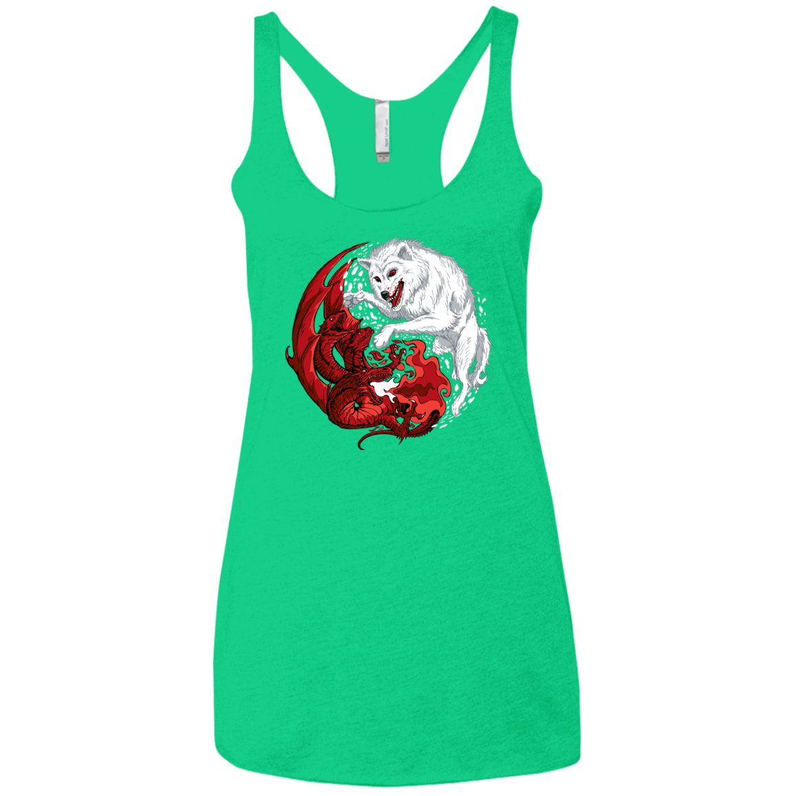 T-Shirts Envy / X-Small Ice and Fire Women's Triblend Racerback Tank