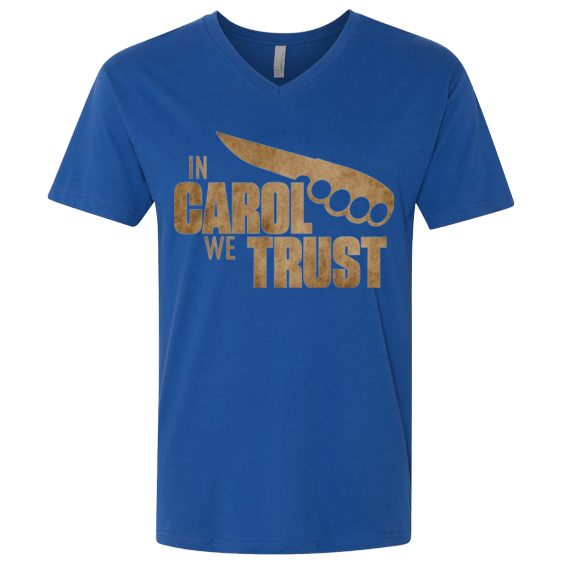 T-Shirts Royal / X-Small In Carol We Trust Men's Premium V-Neck