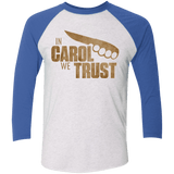 T-Shirts Heather White/Vintage Royal / X-Small In Carol We Trust Triblend 3/4 Sleeve