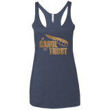 T-Shirts Vintage Navy / X-Small In Carol We Trust Women's Triblend Racerback Tank