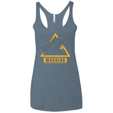 T-Shirts Indigo / X-Small Incoming Natural Disaster Women's Triblend Racerback Tank