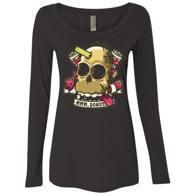 T-Shirts Vintage Black / Small Insert Brain Here Women's Triblend Long Sleeve Shirt