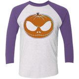T-Shirts Heather White/Purple Rush / X-Small Jack O'Lantern Men's Triblend 3/4 Sleeve