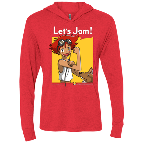 T-Shirts Vintage Red / X-Small JAMMING WITH EDWARD Triblend Long Sleeve Hoodie Tee
