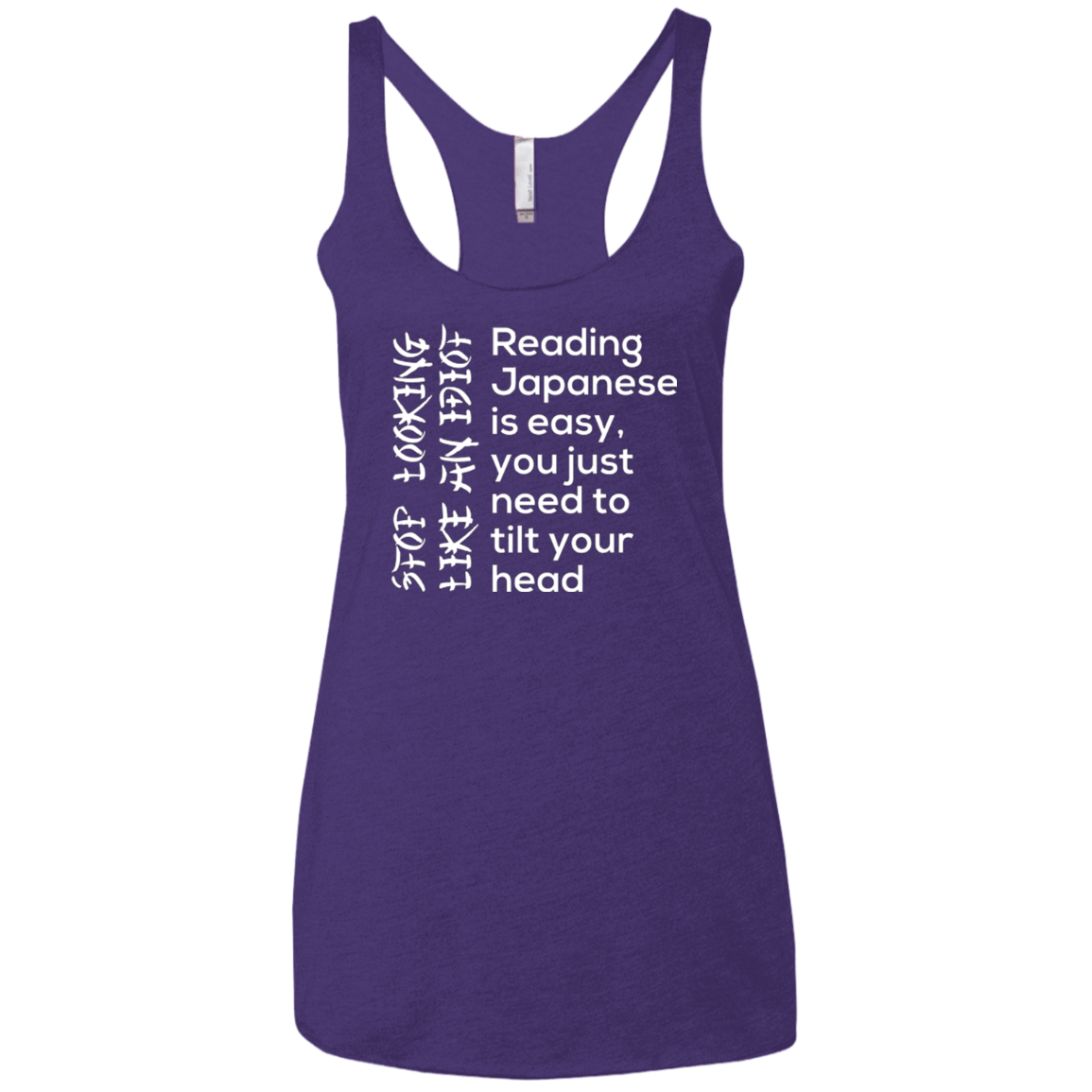 T-Shirts Purple / X-Small Japanese Women's Triblend Racerback Tank