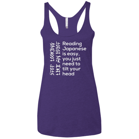 T-Shirts Purple / X-Small Japanese Women's Triblend Racerback Tank