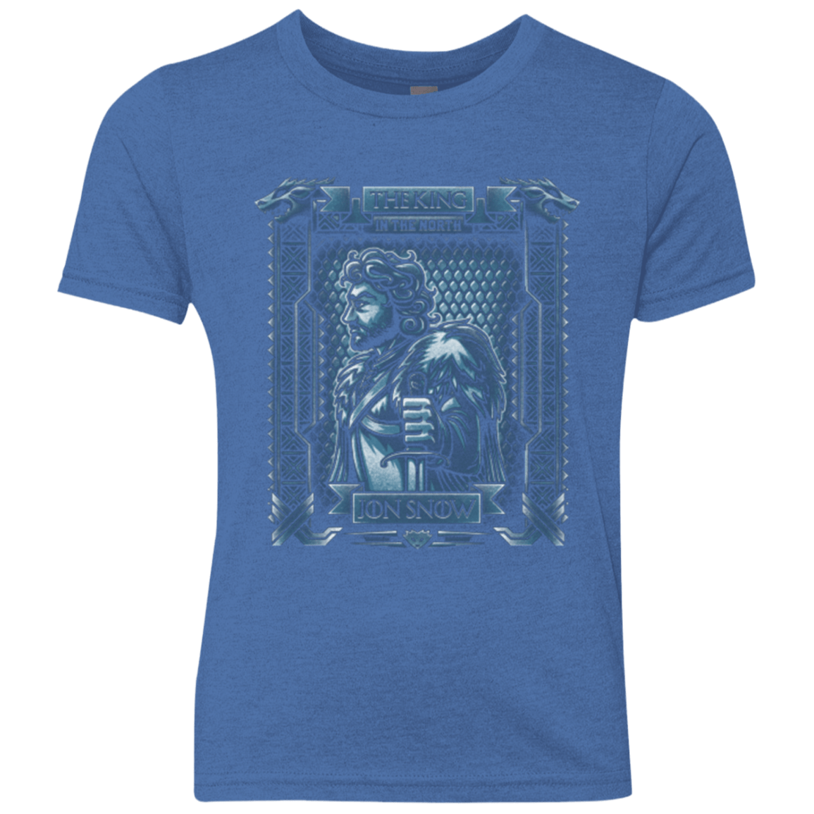 T-Shirts Vintage Royal / YXS Jon Snow King in the North Youth Triblend T-Shirt