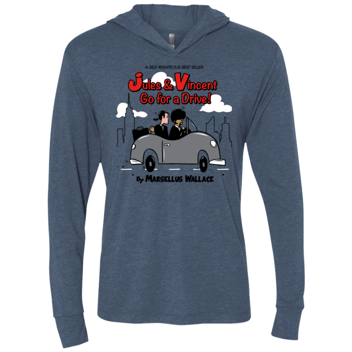 T-Shirts Indigo / X-Small Jules n Vincent Triblend Long Sleeve Hoodie Tee