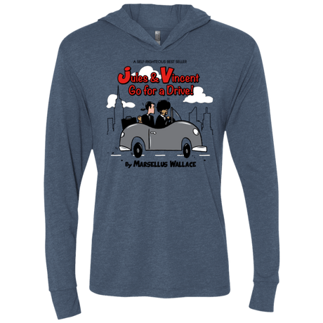 T-Shirts Indigo / X-Small Jules n Vincent Triblend Long Sleeve Hoodie Tee