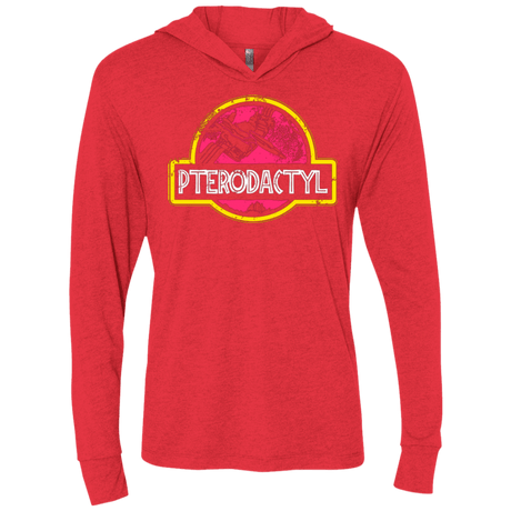 T-Shirts Vintage Red / X-Small Jurassic Power Pink Triblend Long Sleeve Hoodie Tee