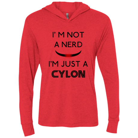 T-Shirts Vintage Red / X-Small Just cylon Triblend Long Sleeve Hoodie Tee