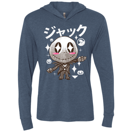 T-Shirts Indigo / X-Small Kawaii Before Christmas Triblend Long Sleeve Hoodie Tee
