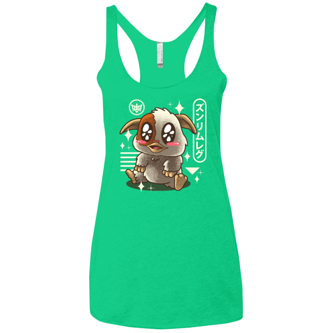 T-Shirts Envy / X-Small Kawaii Mogwai Women's Triblend Racerback Tank