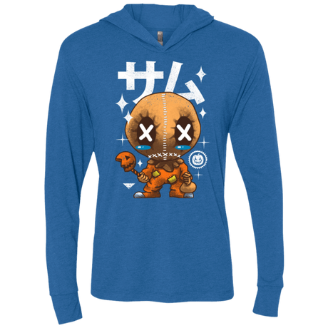 T-Shirts Vintage Royal / X-Small Kawaii Pumpkin Triblend Long Sleeve Hoodie Tee
