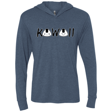 T-Shirts Indigo / X-Small Kawaii Triblend Long Sleeve Hoodie Tee